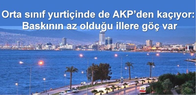 Orta sinif yurtiçinde de AKP`den kaçiyor: Baskinin az oldugu illere göç var