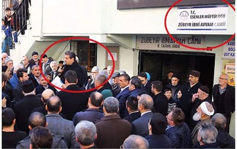 AKP'li Göksu cami önünde miting