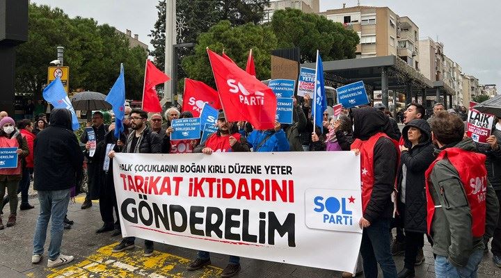 SOL Parti İzmir, istismar skandalını protesto etti: Tarikat düzeninize meydan okuyoruz!