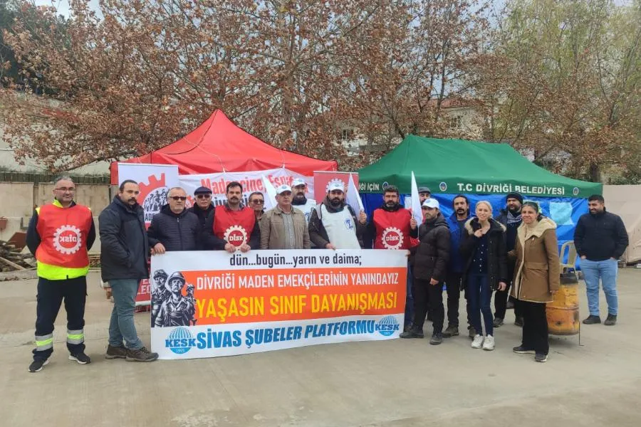 Divriği maden işçilerinin direnişine dayanışma ziyareti: İşten çıkarma kararı geri alınsın