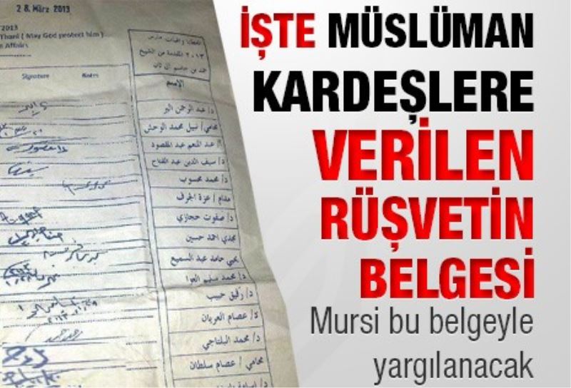 Müslüman Kardeslere verilen rüsvetin belgesi