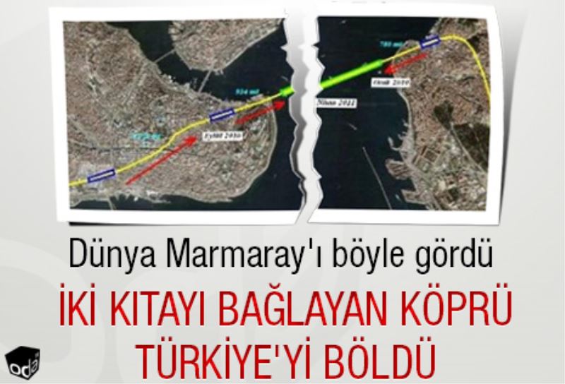 Iki kitayi baglayan köprü Türkiye`yi böldü