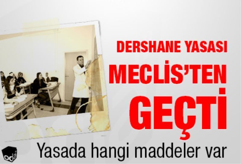 Dershane yasasi Meclis`ten geçti