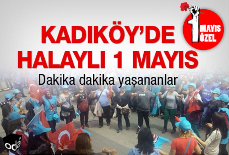 Kadiköy`de bayrakli 1 mayis