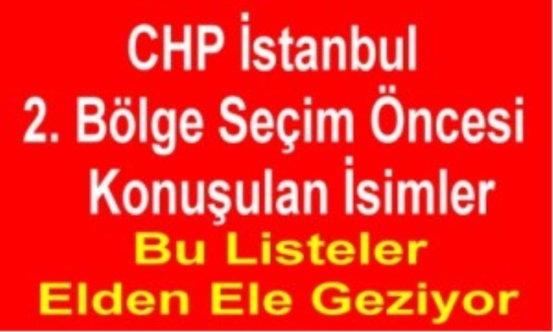 CHP Istanbul 2. Bölge Seçim Öncesi Konusulan Isimler