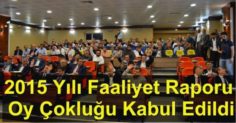 2015 Yili Faaliyet Raporu Oy Çoklugu Kabul Edildi