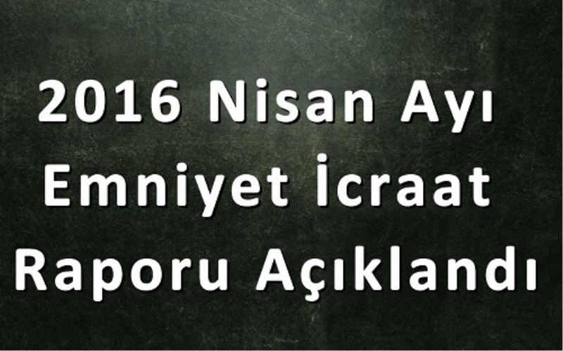 2016 Nisan Ayi Emniyet Icraat Raporu Açiklandi