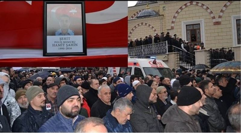 Sehit polis Hamit Sahin Yesil Cami`den ugurlandi