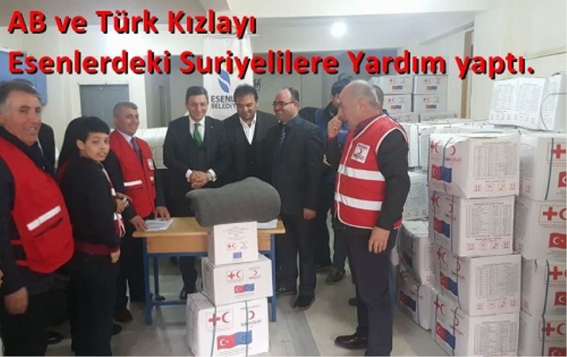 AB ve Türk Kizlayi Esenlerdeki Suriyelilere Yardim yapti.
