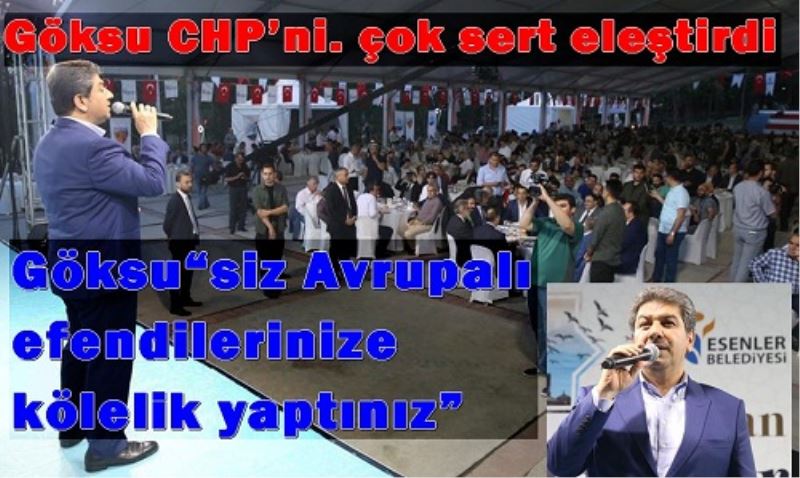 CHP`ne.Göksu ?siz Avrupali efendilerinize kölelik yaptiniz?