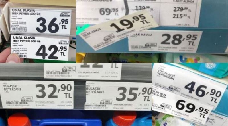 Enflasyon raflara yansidi: Birçok ürünün fiyati neredeyse ikiye katlandi